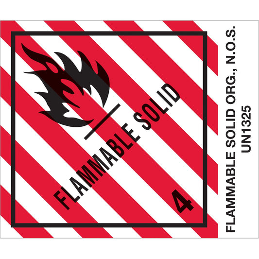 4 x 4 3/4" - "Flammable Solids, N.O.S." Labels - DL513P1