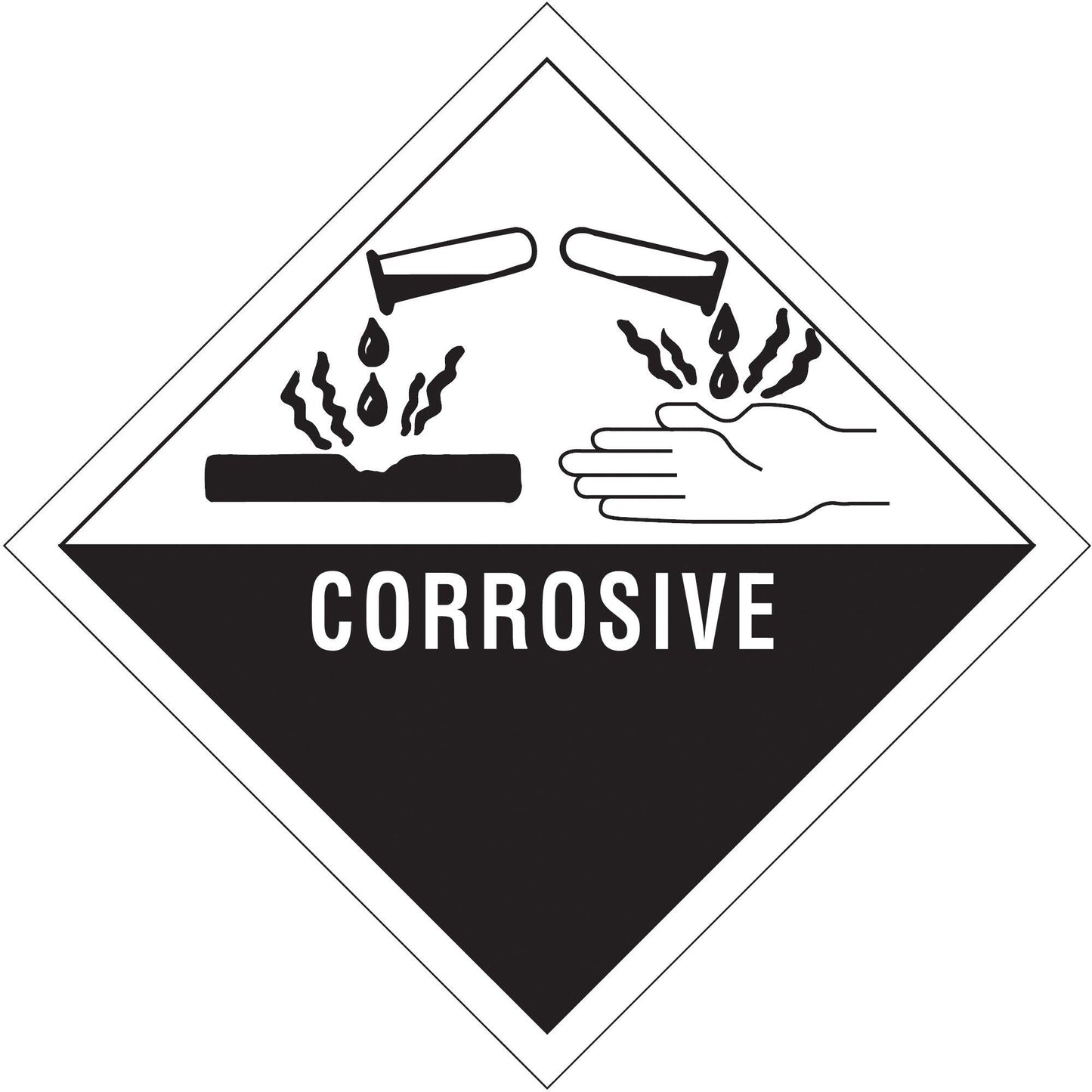 4 x 4" - "Corrosive" Labels - DL5750