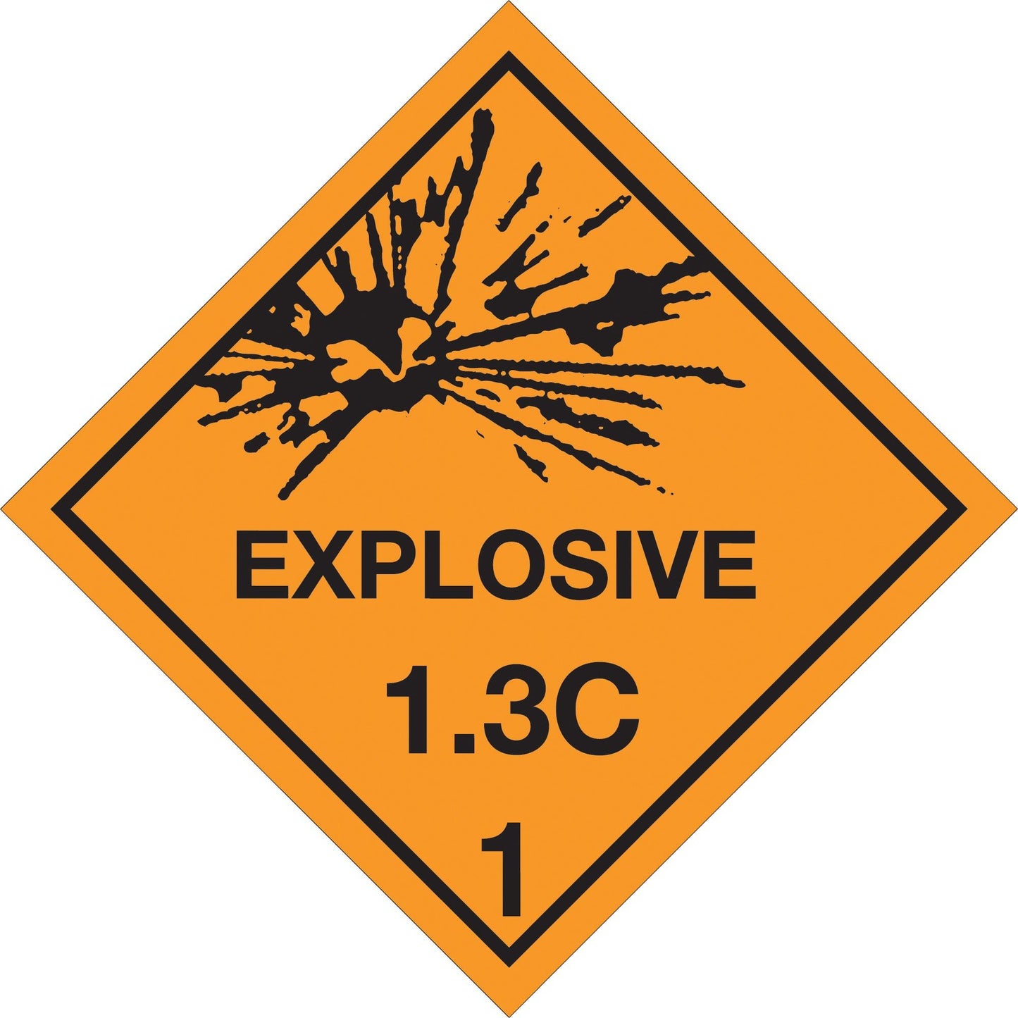 4 x 4" - "Explosive - 1.3C - 1" Labels - DL5060