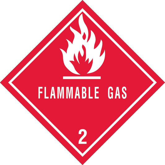 4 x 4" - "Flammable Gas - 2" Labels - DL5070