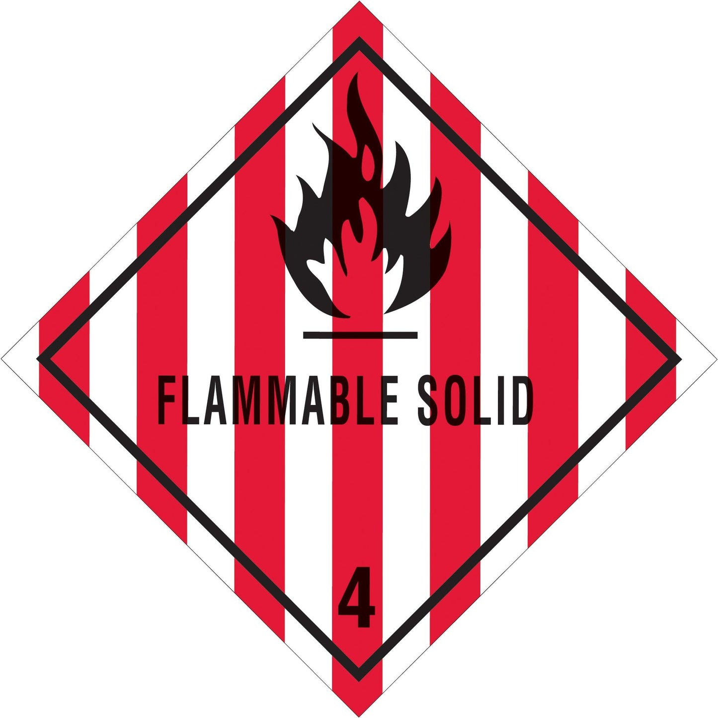 4 x 4" - "Flammable Solid - 4" Labels - DL5130