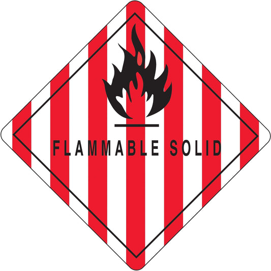 4 x 4" - "Flammable Solid" Labels - DL5770