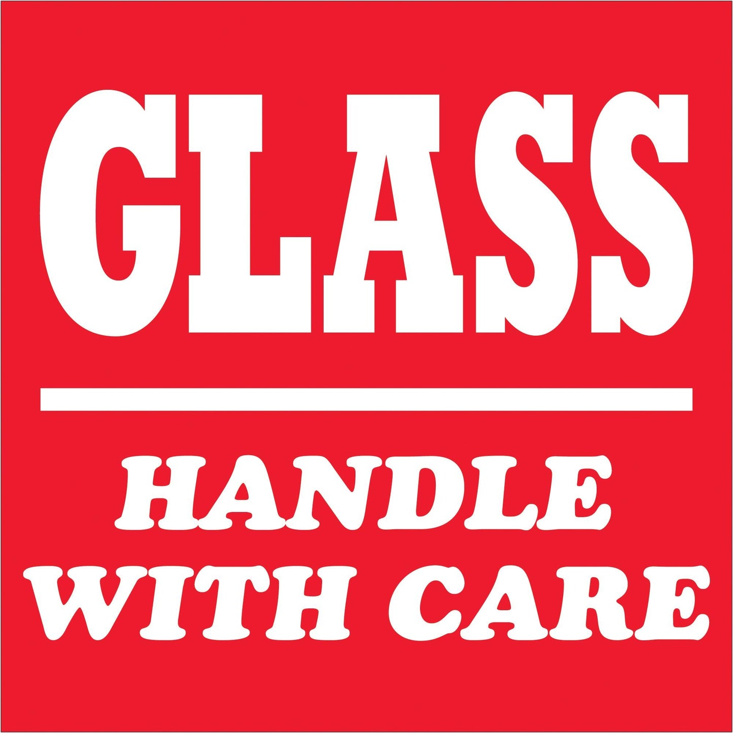 4 x 4" - "Glass - Handle With Care" Labels - SCL507R