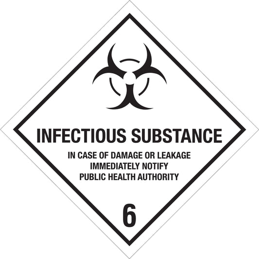 4 x 4" - "Infectious Substance - 6" Labels - DL5190