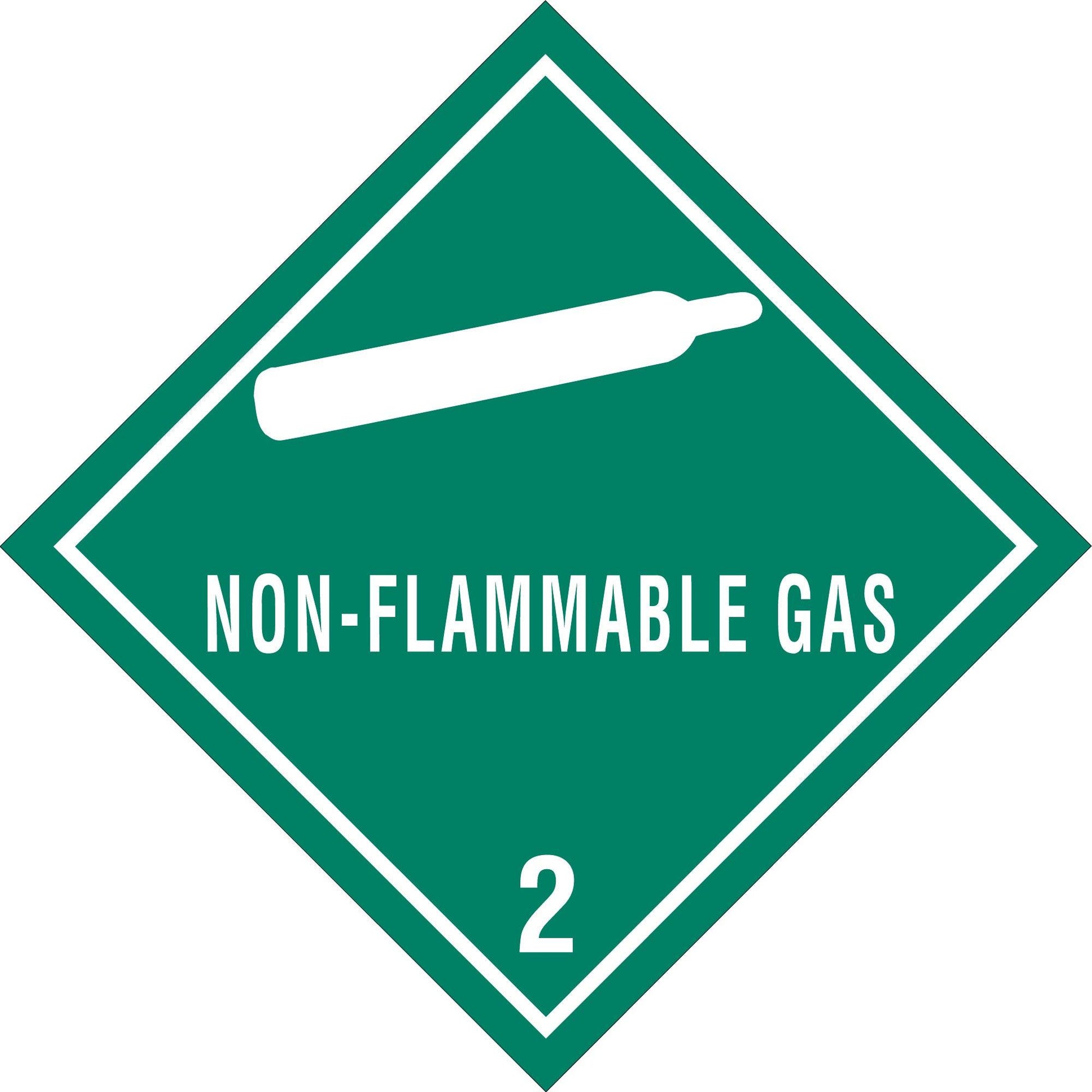 4 x 4" - "Non-Flammable Gas - 2" Labels - DL5100