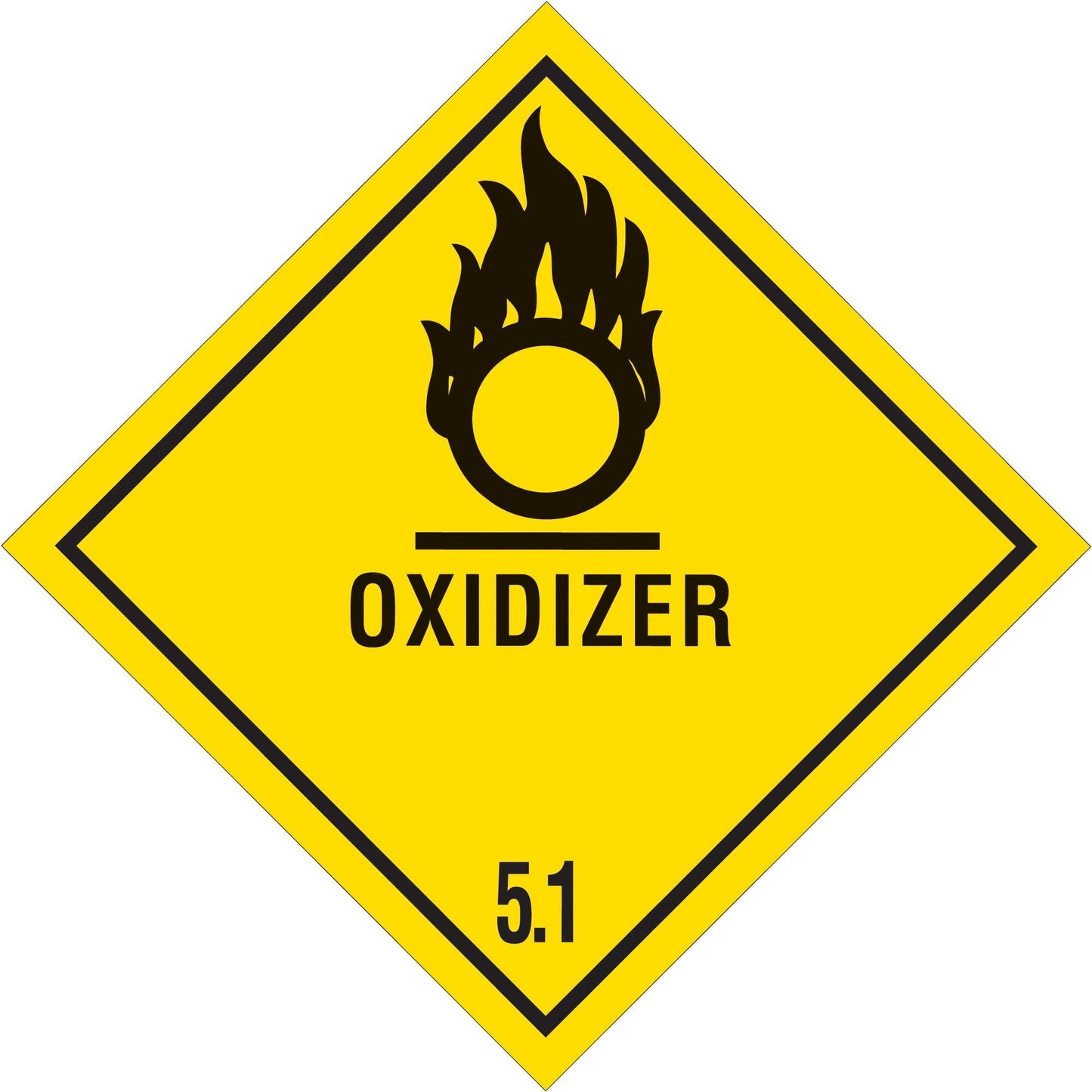 4 x 4" - "Oxidizer - 5.1" Labels - DL5160