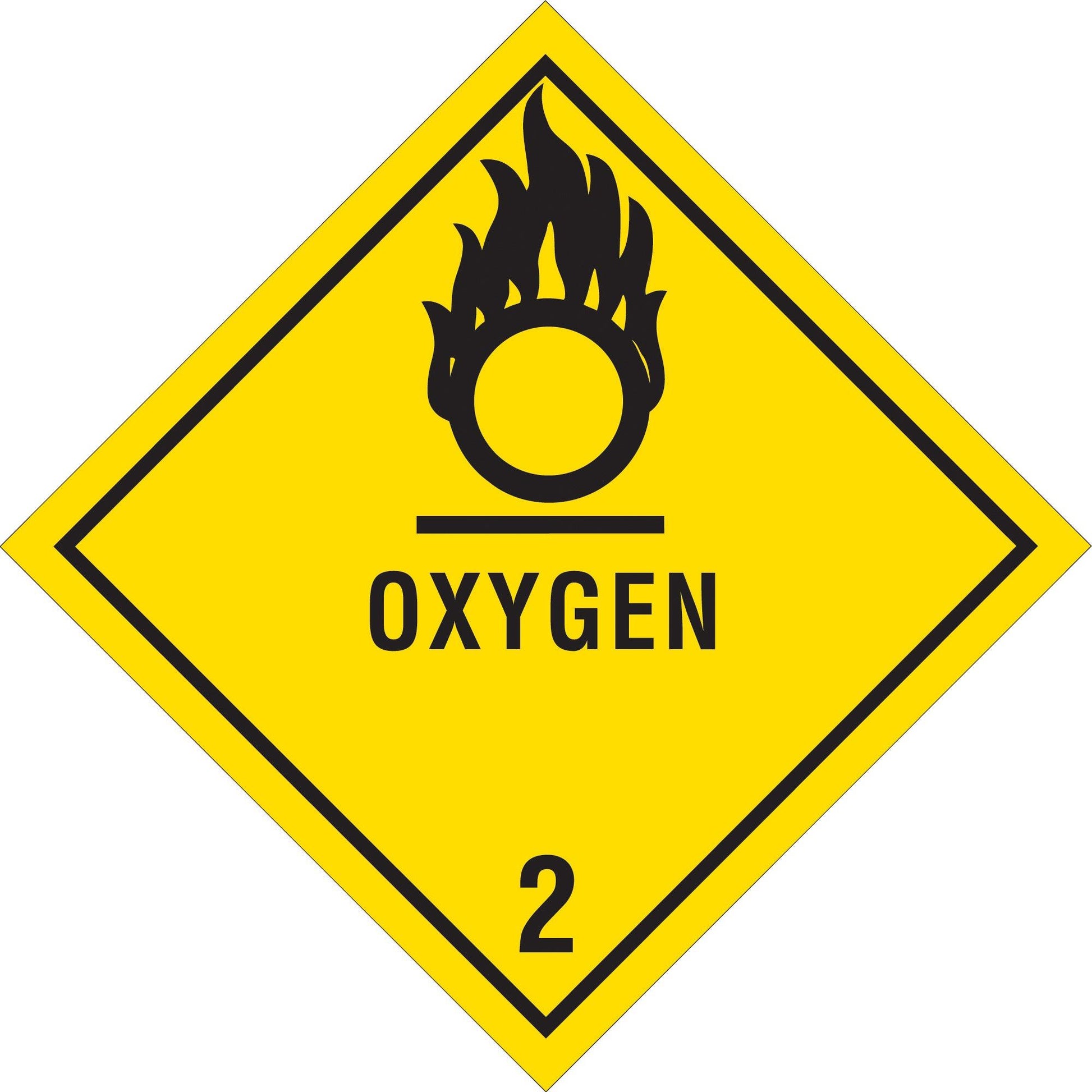 4 x 4" - "Oxygen - 2" Labels - DL5080