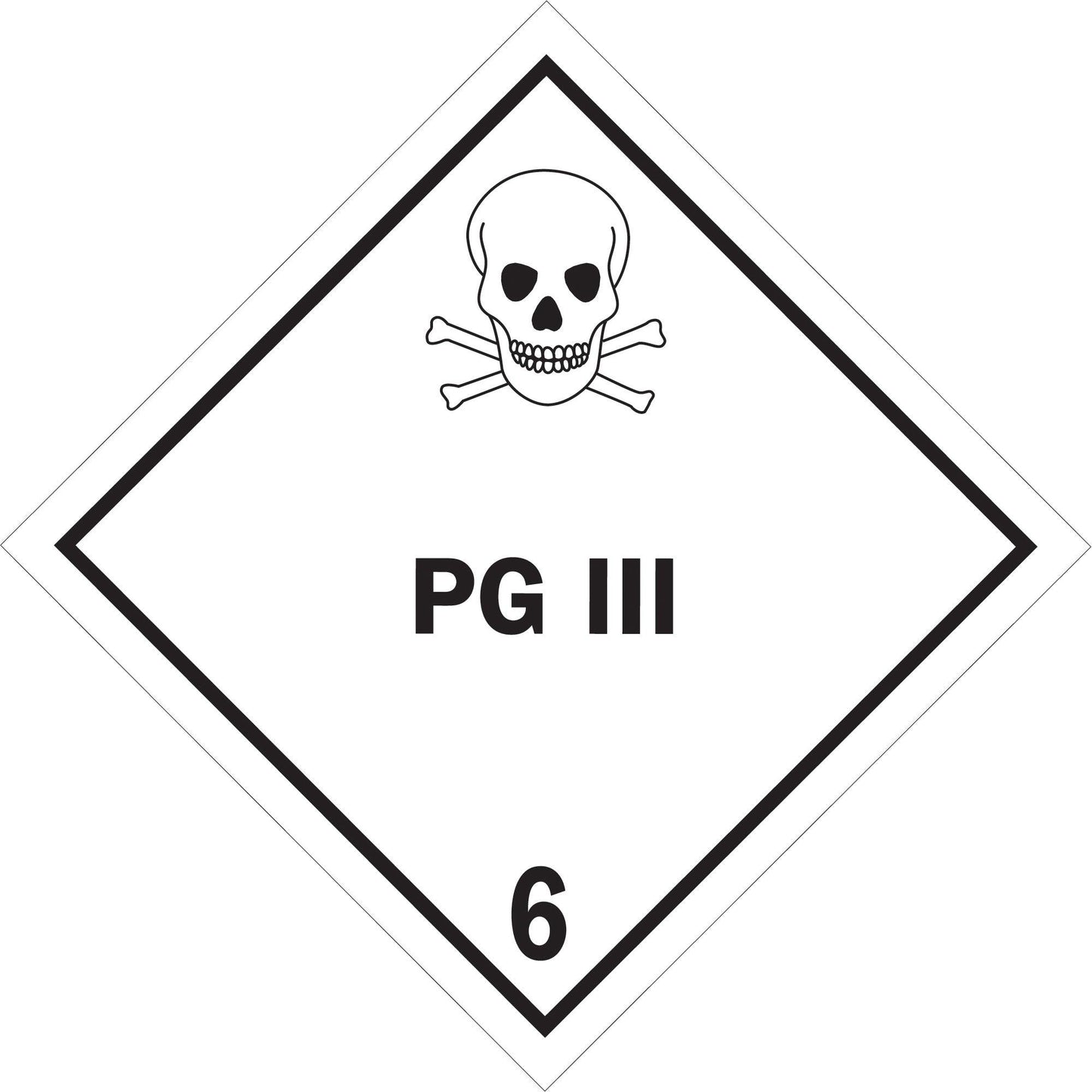 4 x 4" - "PG III - 6" Labels - DL5201