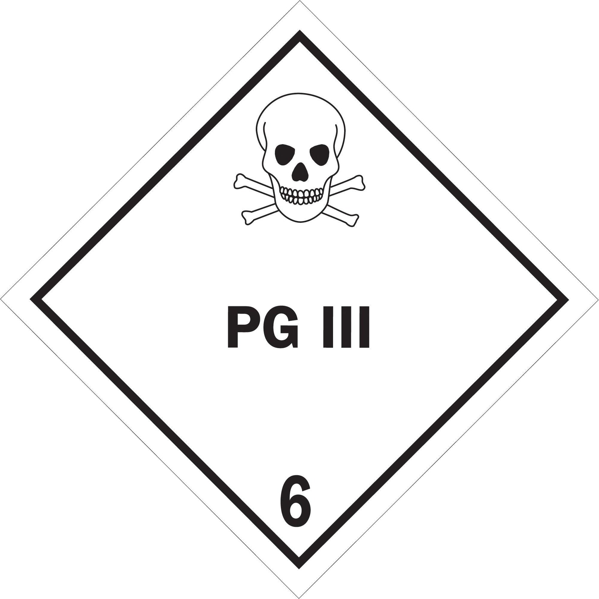 4 x 4" - "PG III - 6" Labels - DL5201