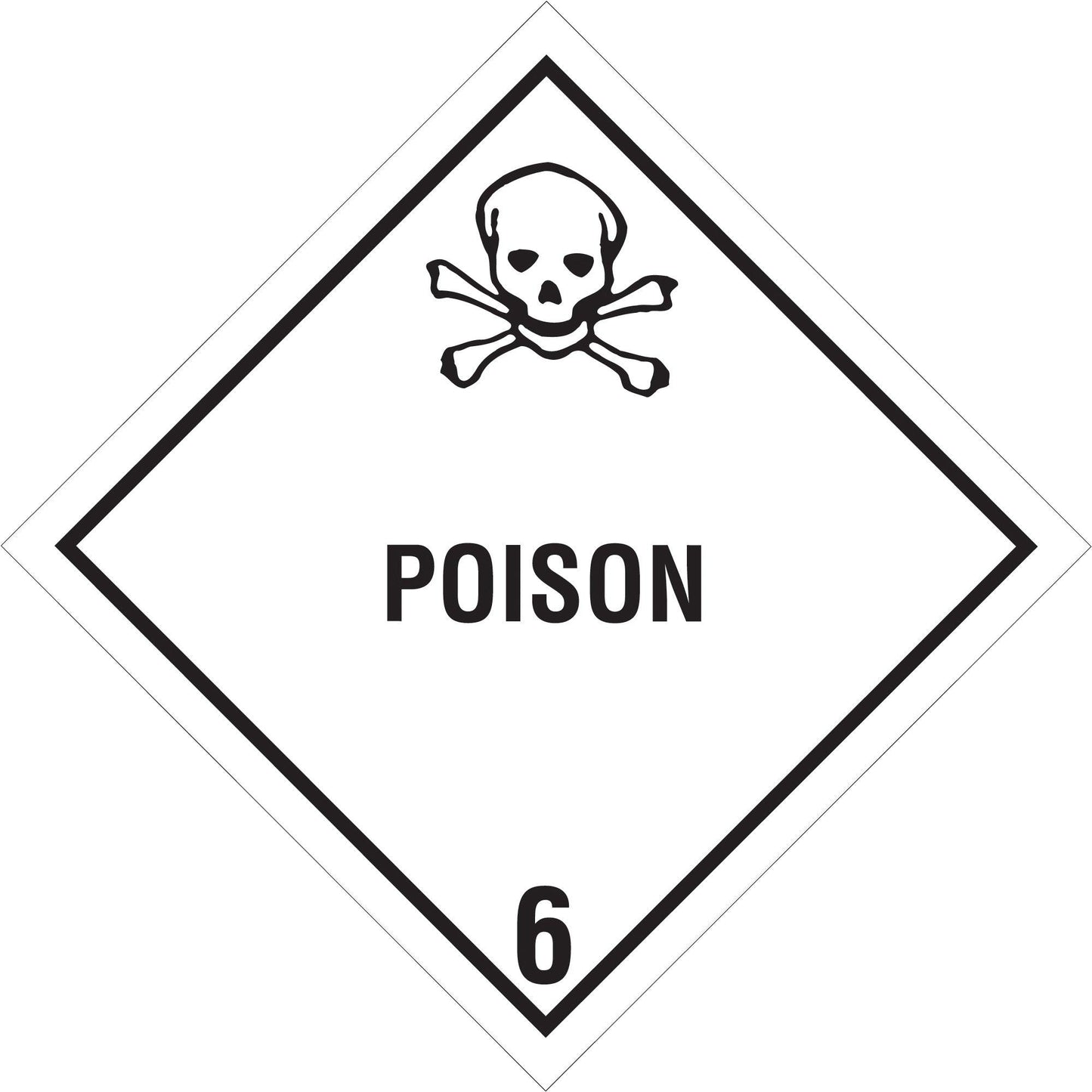 4 x 4" - "Poison - 6" Labels - DL5180