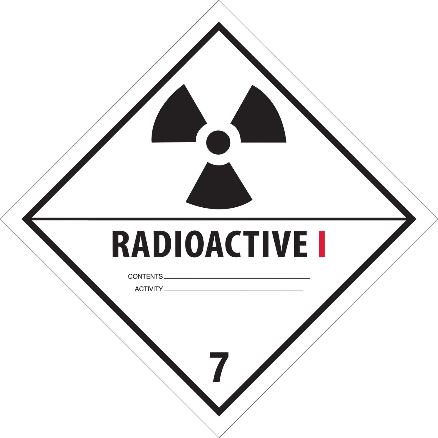 4 x 4" - "Radioactive I" Labels - DL5241