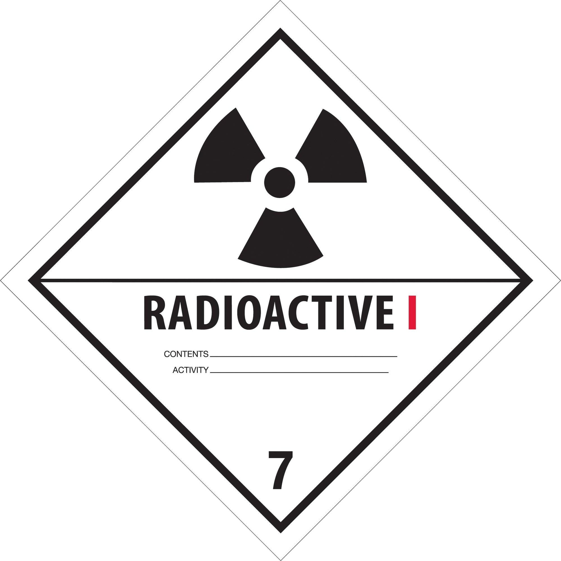 4 x 4" - "Radioactive I" Labels - DL5241