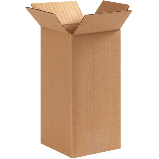 4 x 4 x 8" Tall Corrugated Boxes - 448 Box Packaging Partner
