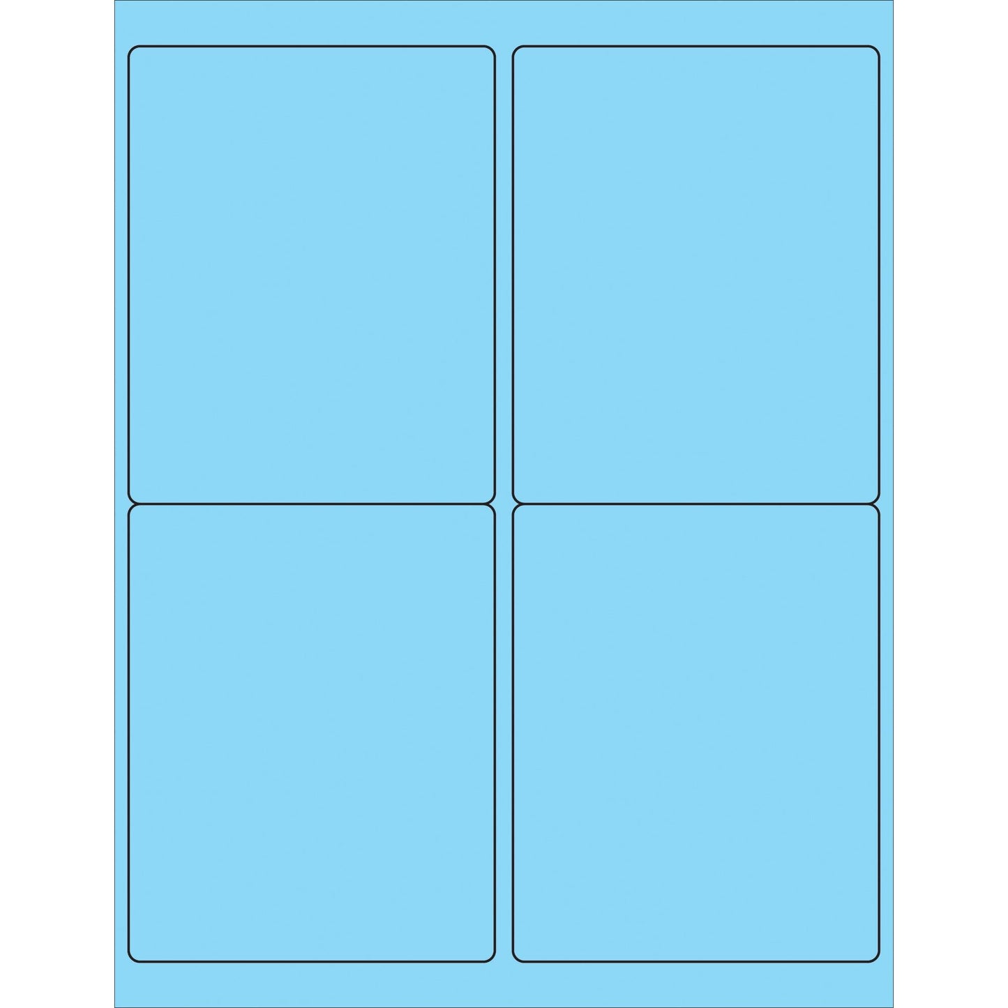 4 x 5" Fluorescent Pastel Blue Rectangle Laser Labels - LL181BE