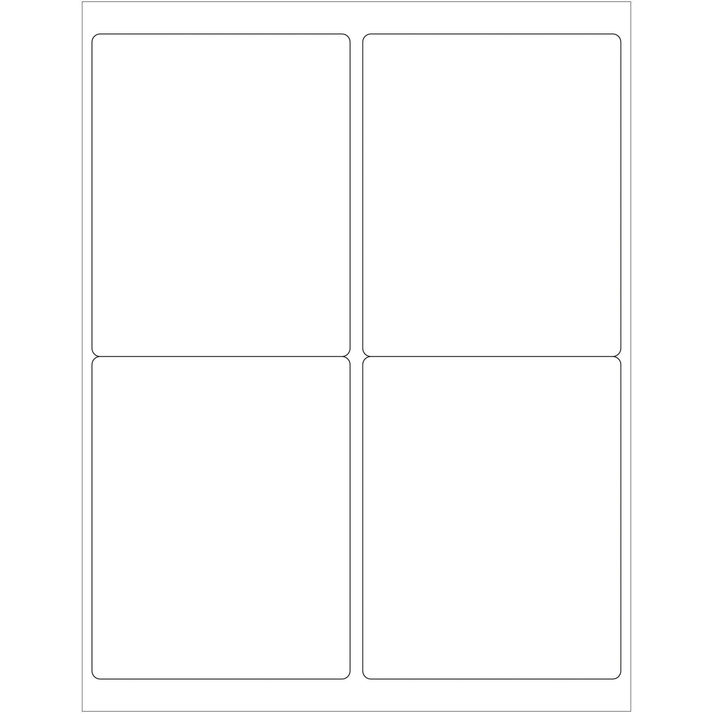 4 x 5" White Rectangle Laser Labels - LL129