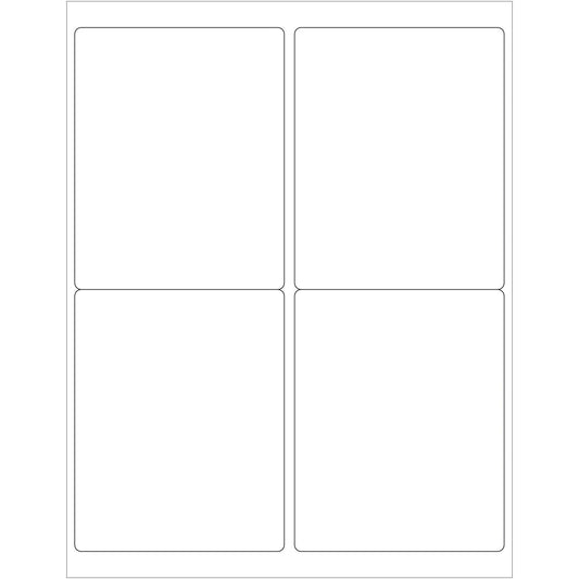 4 x 5" White Rectangle Laser Labels - LL129