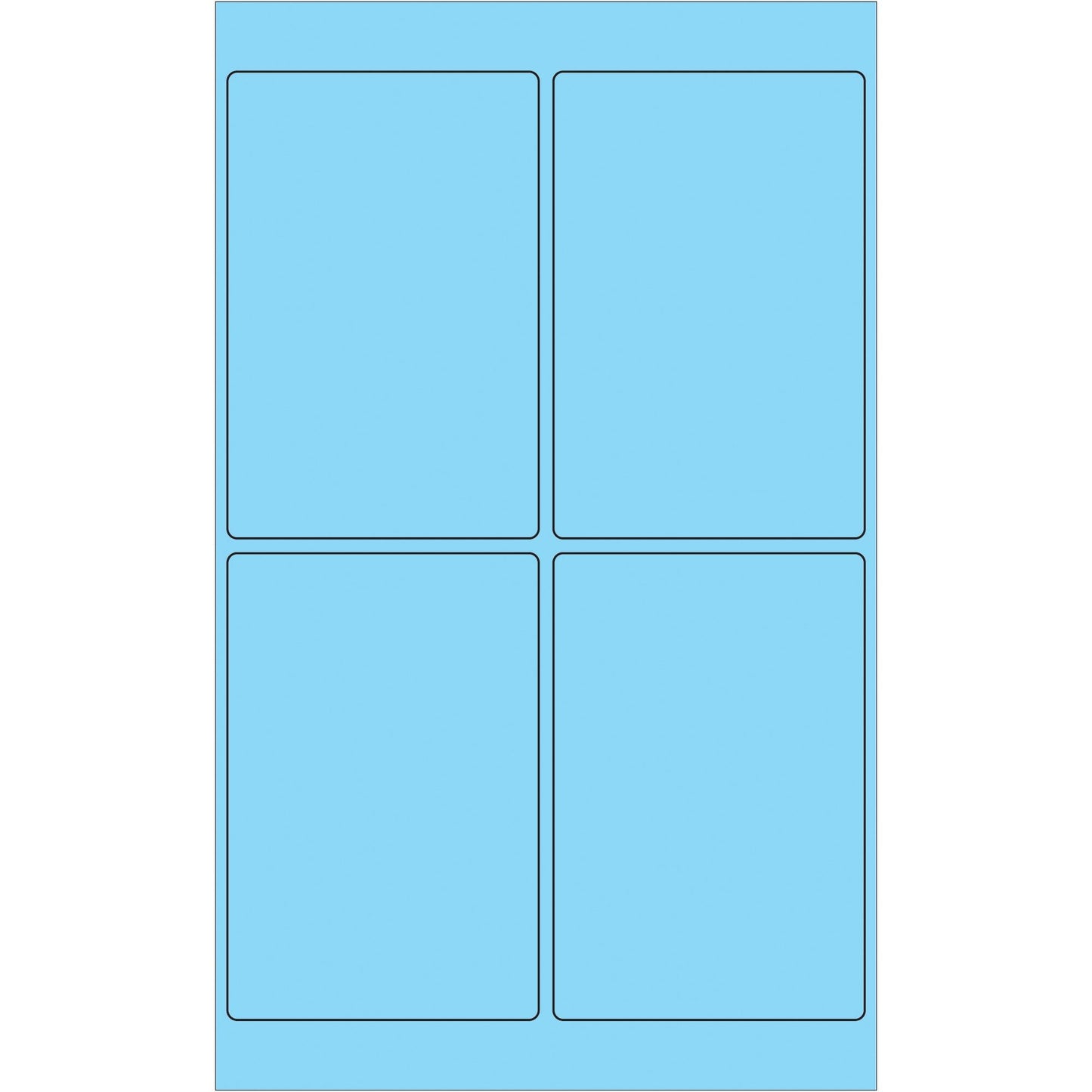 4 x 6" Fluorescent Pastel Blue Rectangle Laser Labels - LL186BE