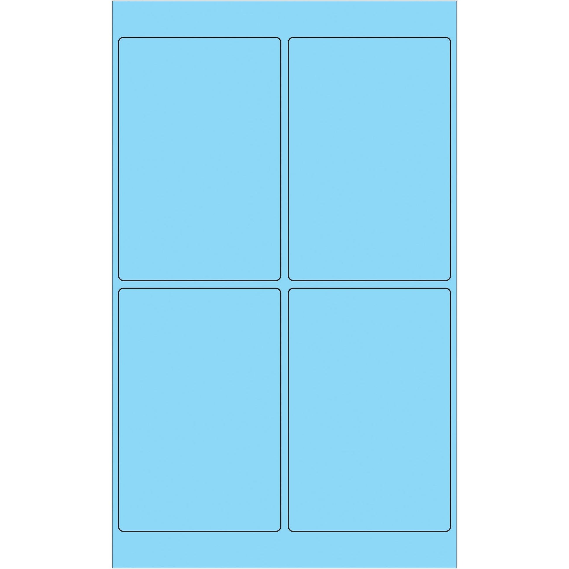 4 x 6" Fluorescent Pastel Blue Rectangle Laser Labels - LL186BE