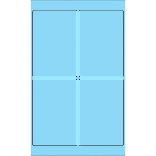 4 x 6" Fluorescent Pastel Blue Rectangle Laser Labels - LL186BE