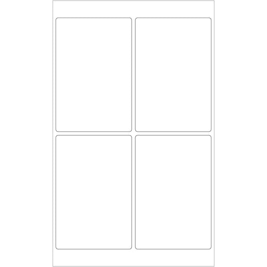 4 x 6" Glossy White Rectangle Laser Labels - LL204 Box Packaging Partner