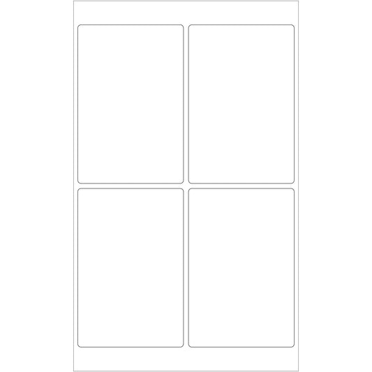 4 x 6" Glossy White Rectangle Laser Labels - LL204