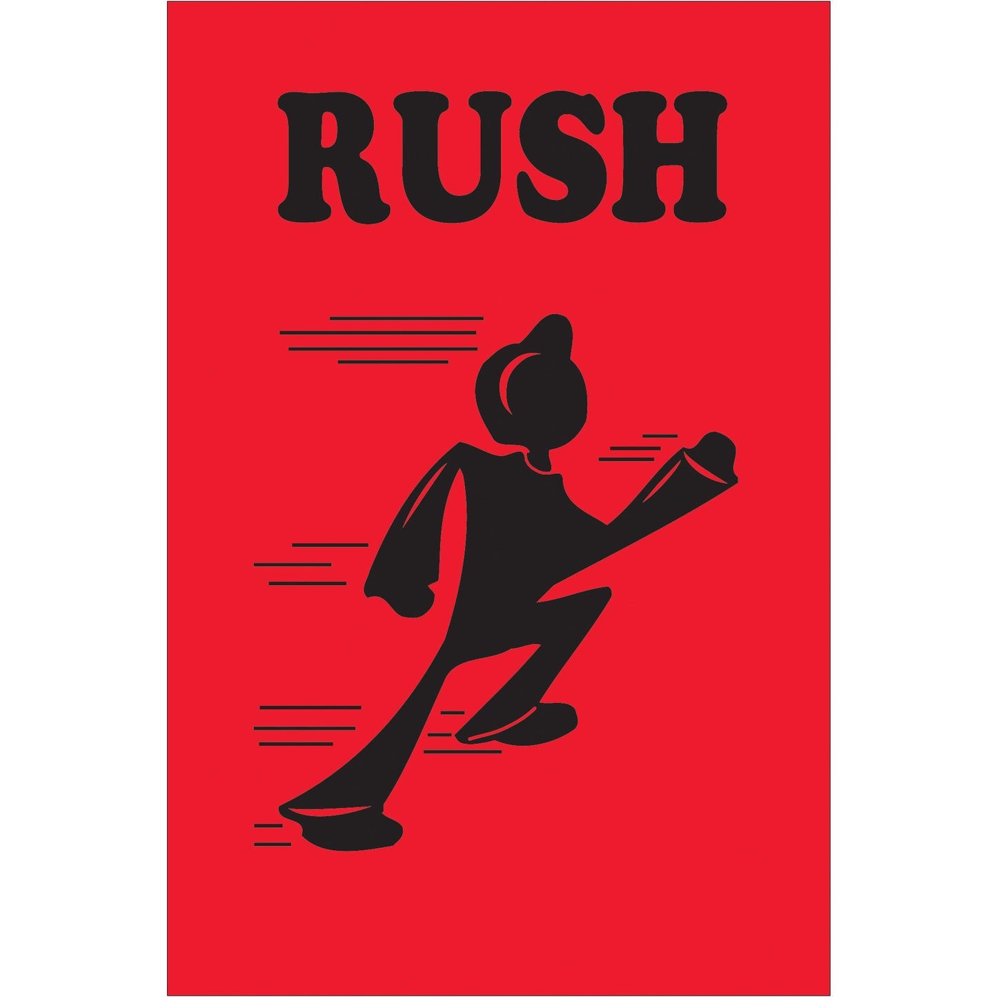 4 x 6" - "Rush" (Fluorescent Red) Labels - DL1700