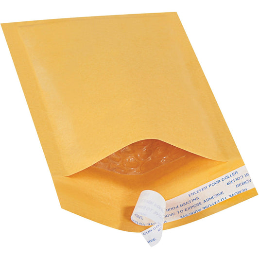 4 x 8" Kraft #000 Self-Seal Bubble Mailers - B851SS