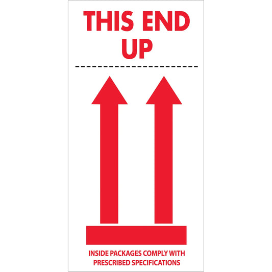 4 x 8" - "This End Up" Labels - SCL904 Box Packaging Partner