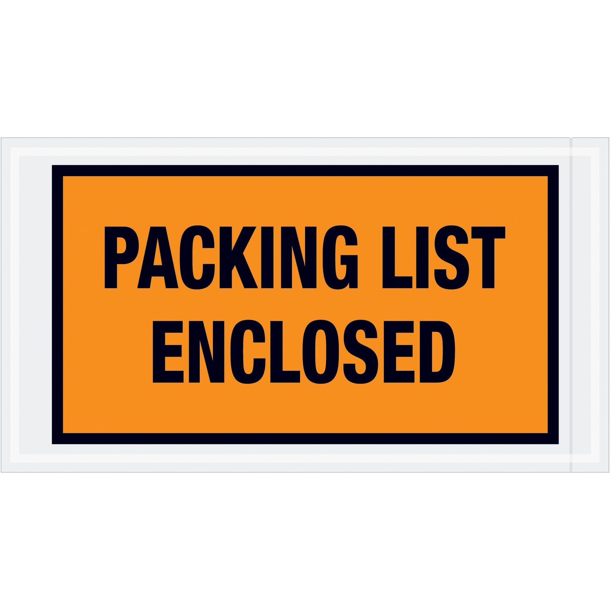 5 1/2 x 10" Orange "Packing List Enclosed" Envelopes - PL426