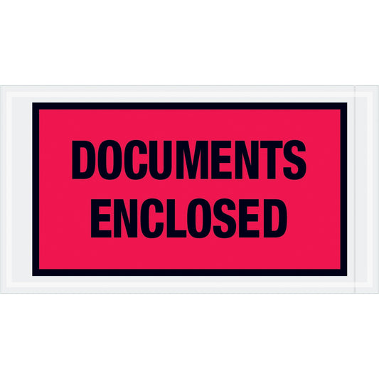 5 1/2 x 10" Red "Documents Enclosed" Envelopes - PL436