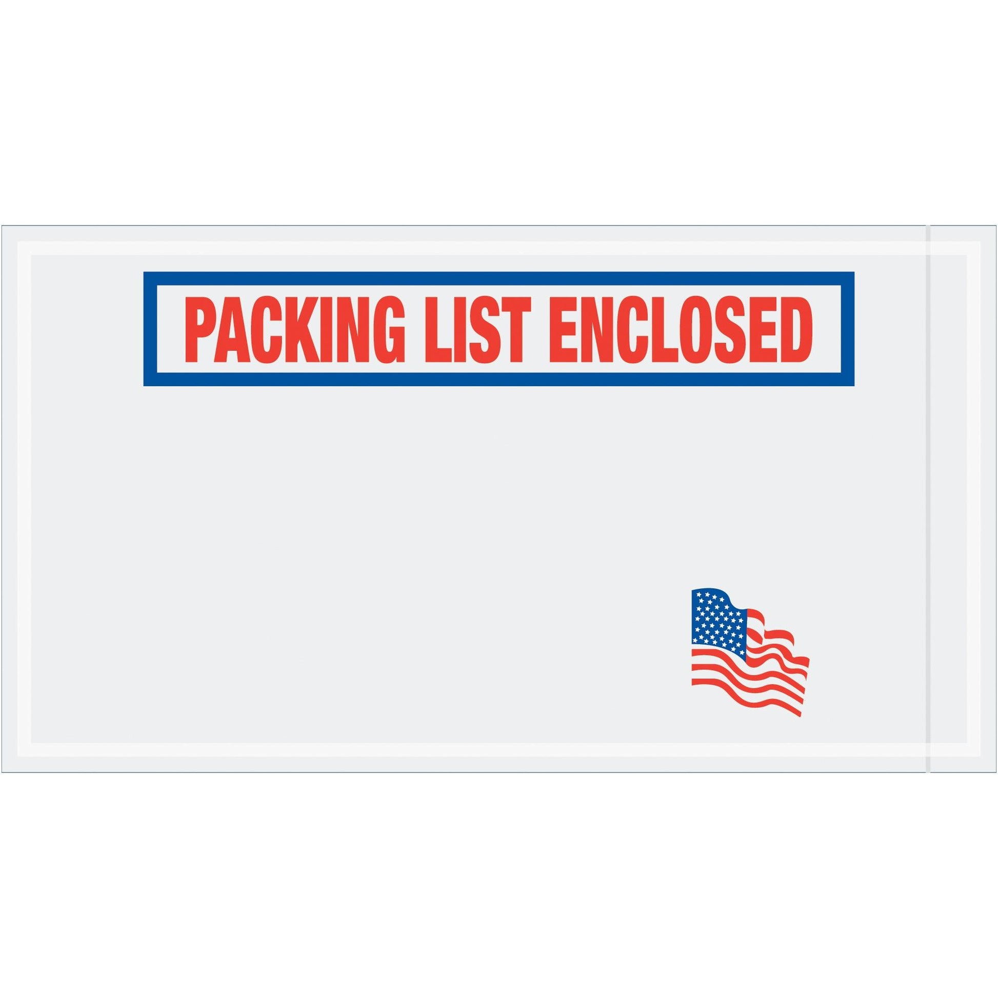 5 1/2 x 10" U.S.A. Flag "Packing List Enclosed" Envelopes - PL512
