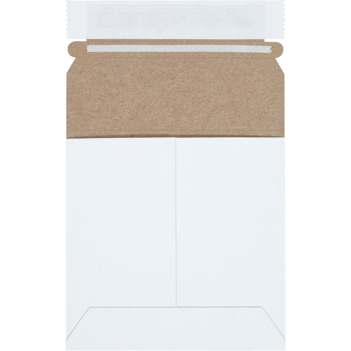 5 1/8 x 5 1/8" White Self-Seal Stayflats Plus® Mailers - RM8SS