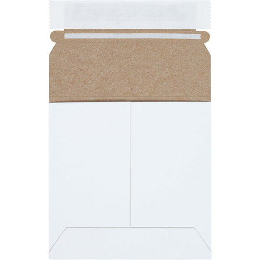 5 1/8 x 5 1/8" White Self-Seal Stayflats Plus® Mailers - RM8SS