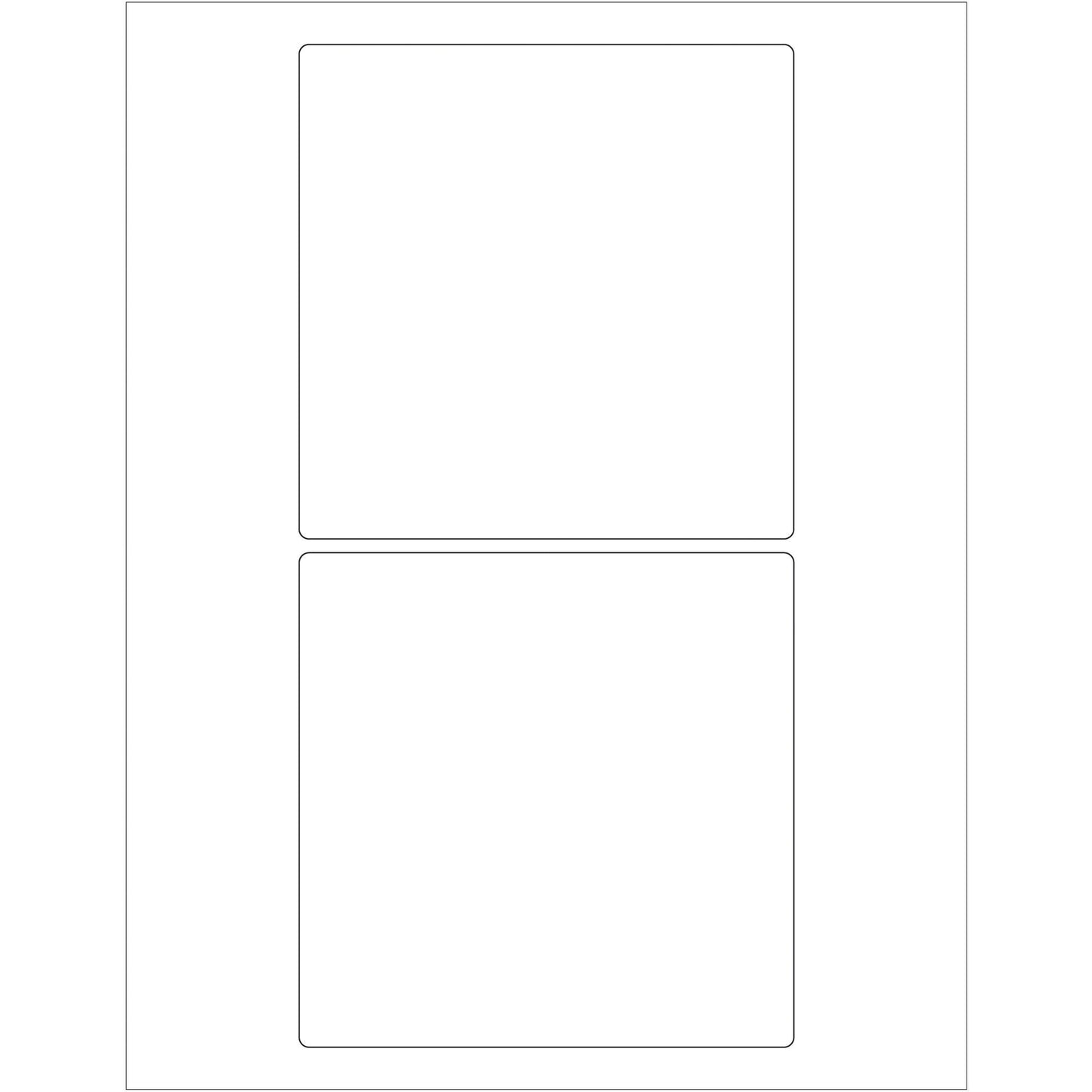 5 x 5" White Rectangle Laser Labels - LL168