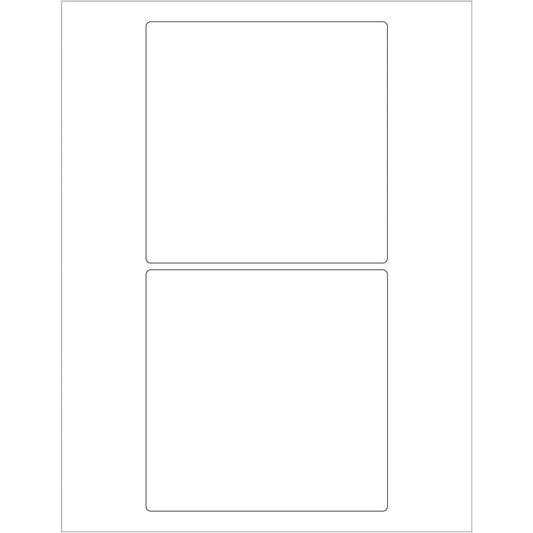 5 x 5" White Rectangle Laser Labels - LL168