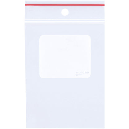 5 x 8" - 4 Mil Minigrip® White Block Reclosable Poly Bags w/ Hang Holes - MG4020