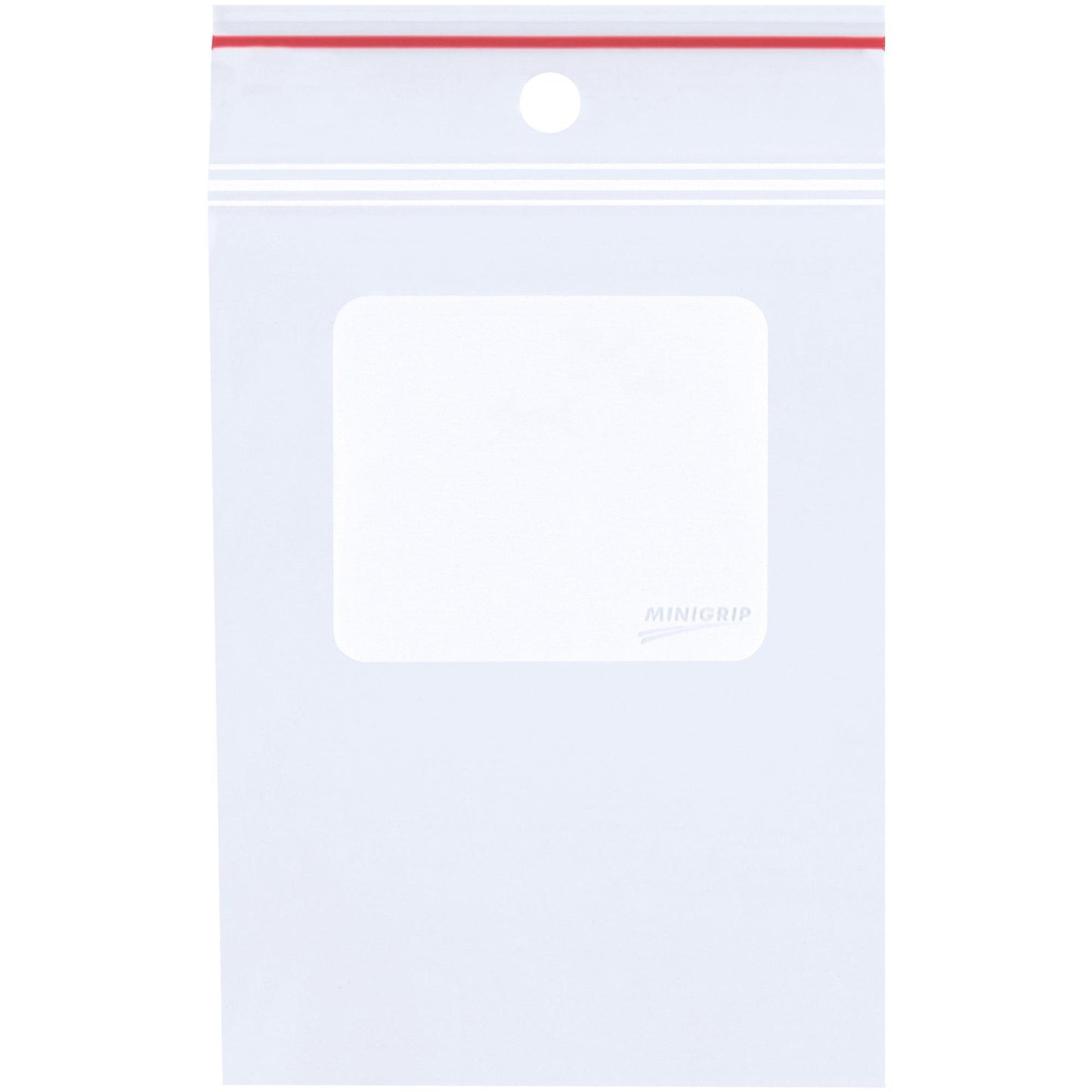 5 x 8" - 4 Mil Minigrip® White Block Reclosable Poly Bags w/ Hang Holes - MG4020