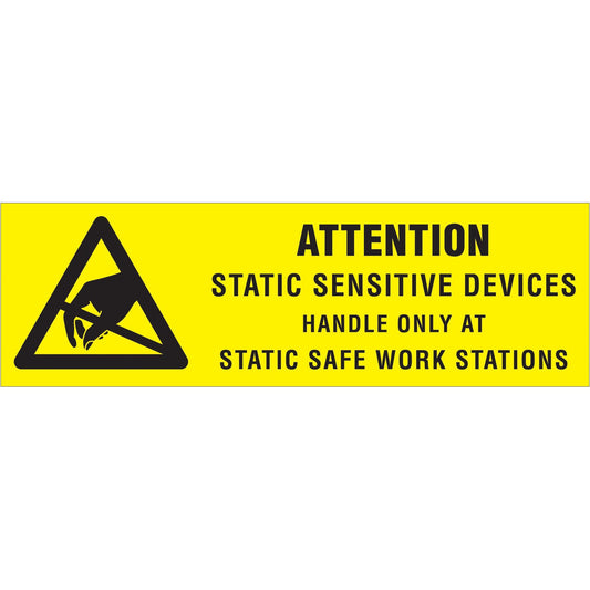 5/8 x 2" - "Attention - Static Sensitive Devices" Labels - DL9010