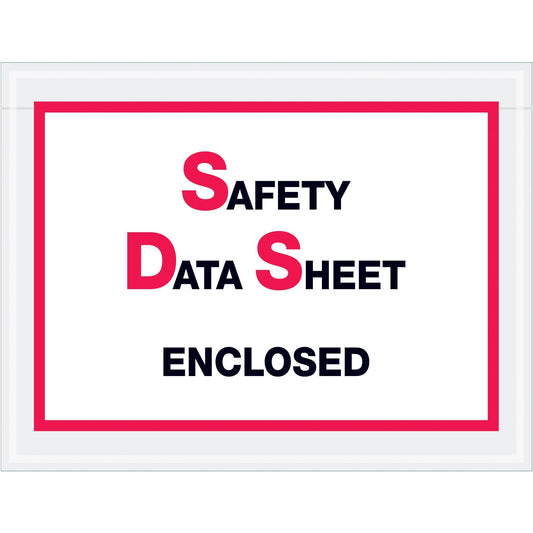 6 1/2 x 5" "Safety Data Sheet Enclosed" SDS Envelopes - PL495