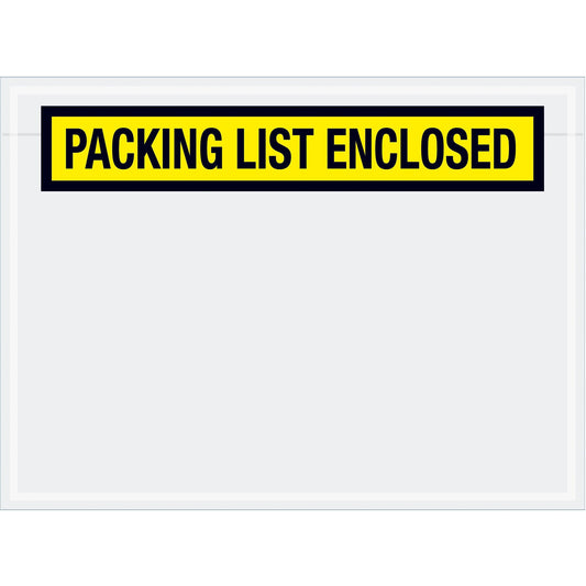 6 3/4 x 5" Yellow "Packing List Enclosed" Envelopes - PL460