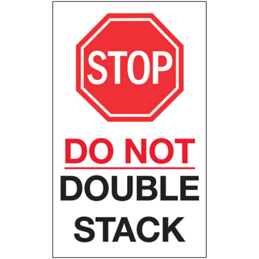 6 x 10" - "Stop - Do Not Double Stack" Labels - DL7014