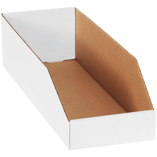 6 x 18 x 4 1/2" White Bin Boxes - BINBWZ618