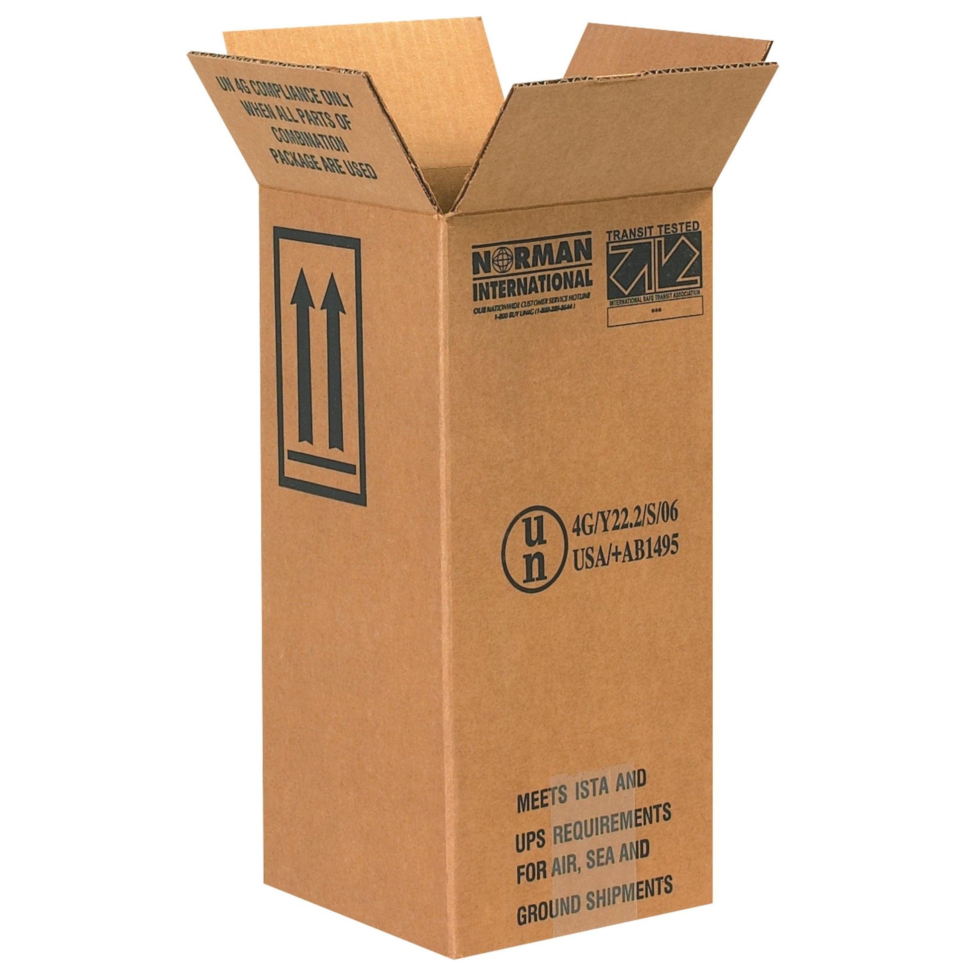 6 x 6 x 12 3/4" 1 - 1 Gallon Plastic Jug Haz Mat Boxes - HAZ1050