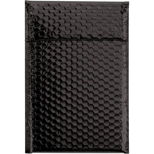 7 1/2 x 11" Black Glamour Bubble Mailers - GBM0711BK