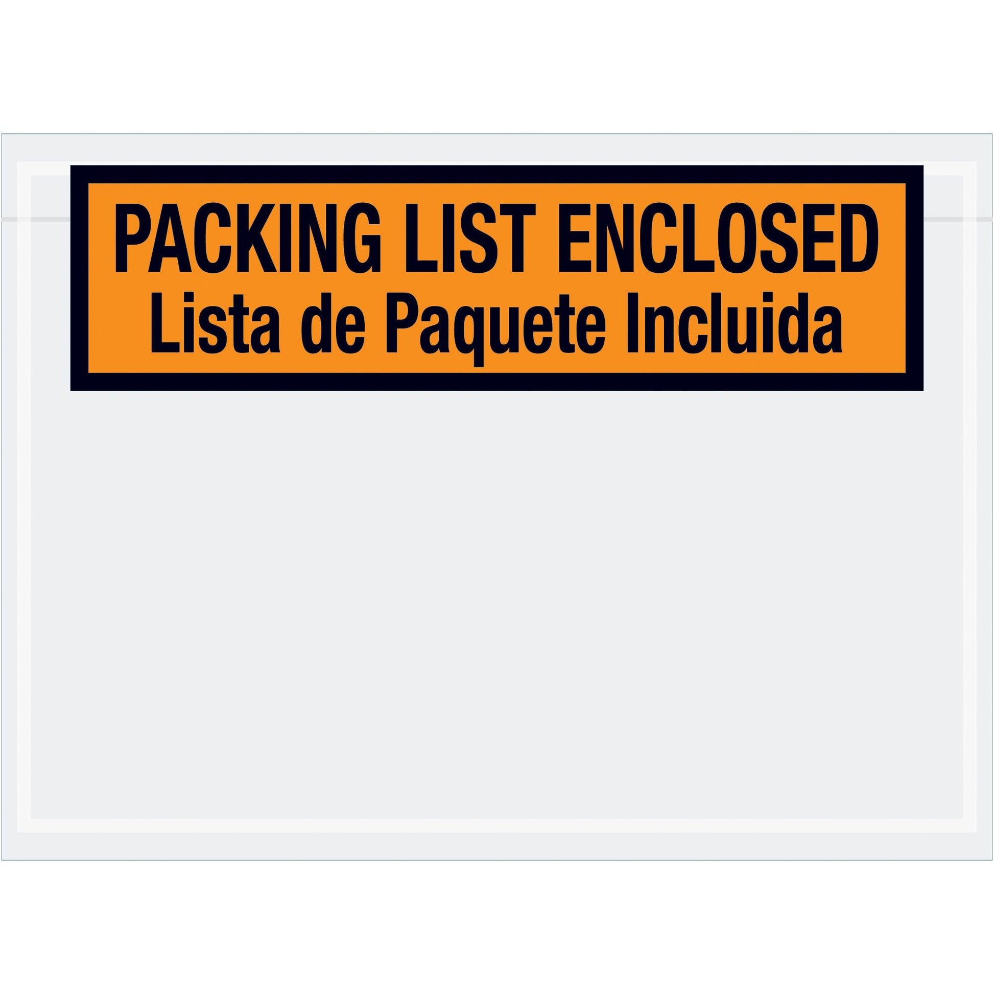 7 1/2 x 5 1/2" Bilingual Packing List Envelopes English/Spanish - PL500