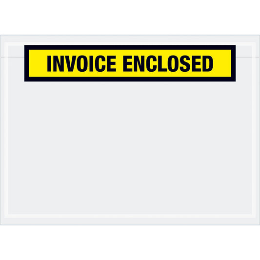 7 1/2 x 5 1/2" Yellow "Invoice Enclosed" Envelopes - PL528