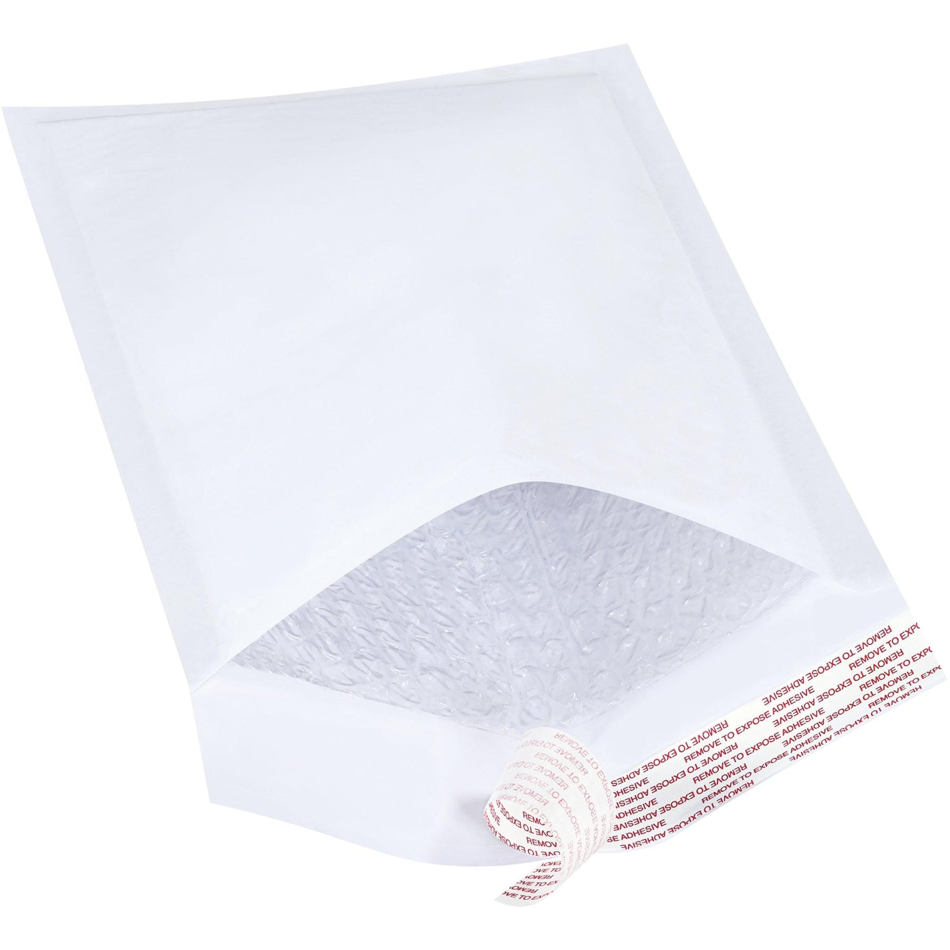 7 1/4 x 12" White #1 Self-Seal Bubble Mailers - B854WSS