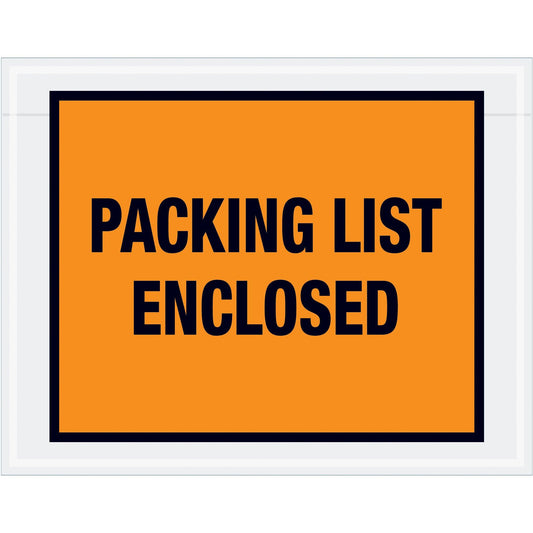 7 x 5 1/2" Orange "Packing List Enclosed" Envelopes - PL22