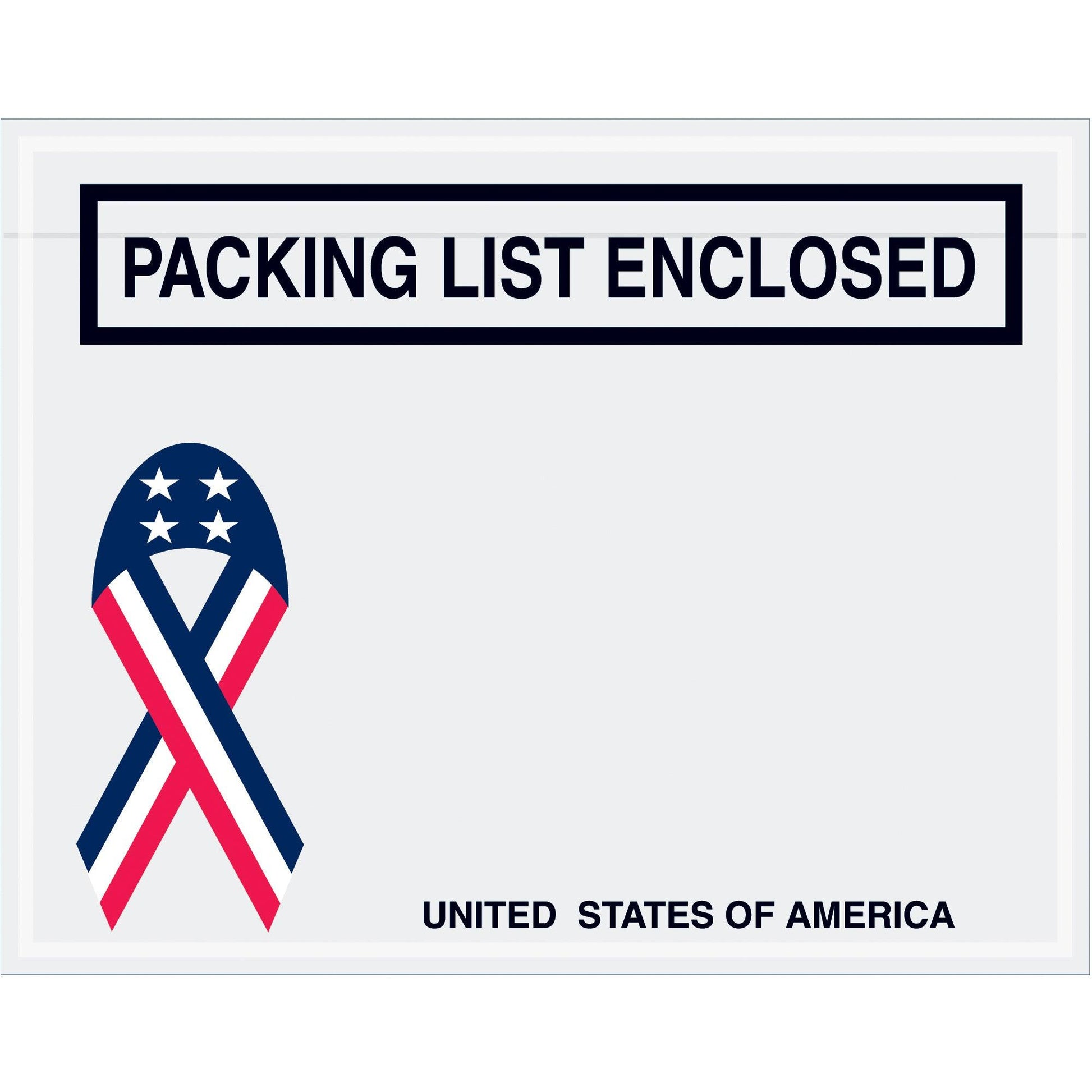 7 x 5 1/2" U.S.A. Ribbon "Packing List Enclosed" Envelopes - PL467
