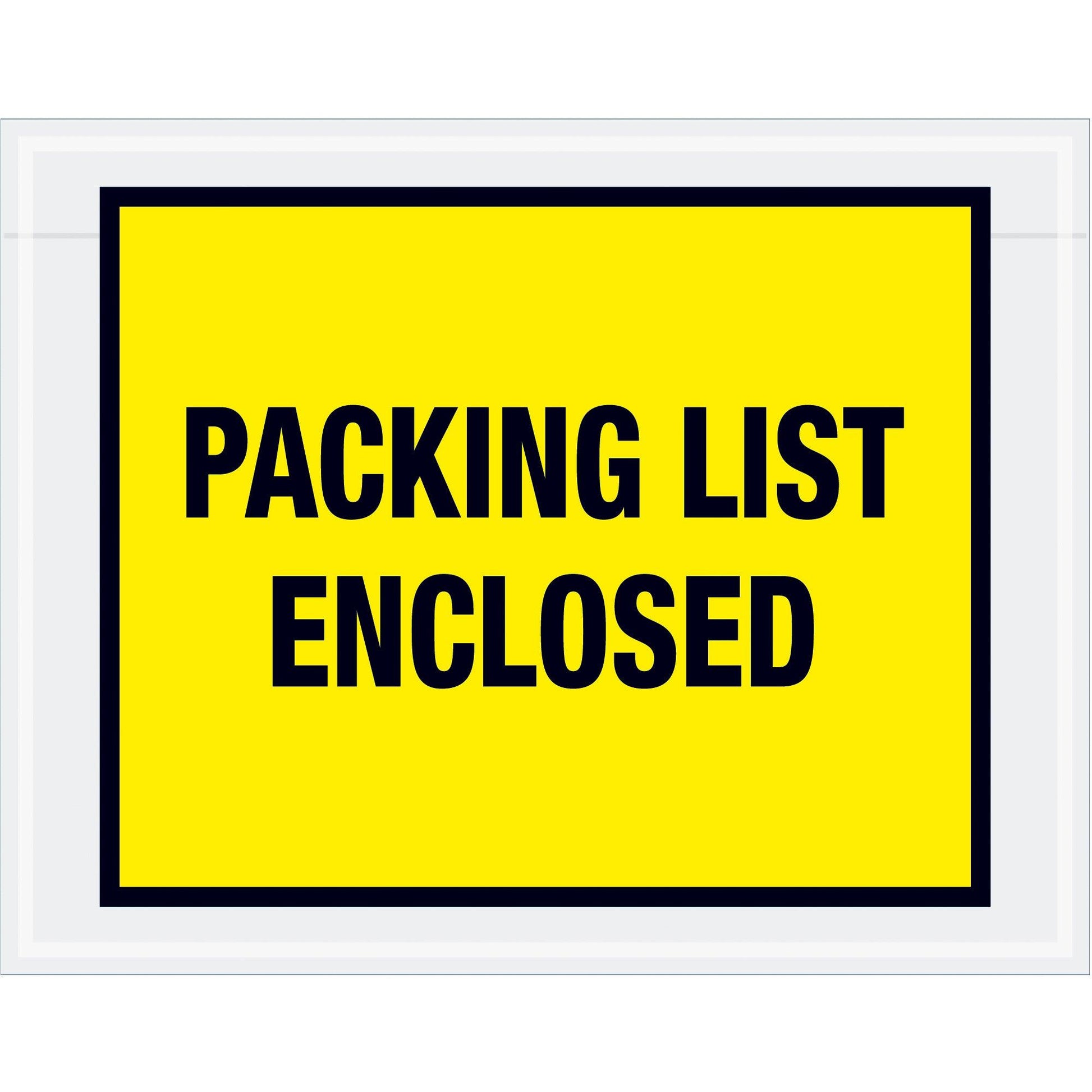 7 x 5 1/2" Yellow "Packing List Enclosed" Envelopes - PL405